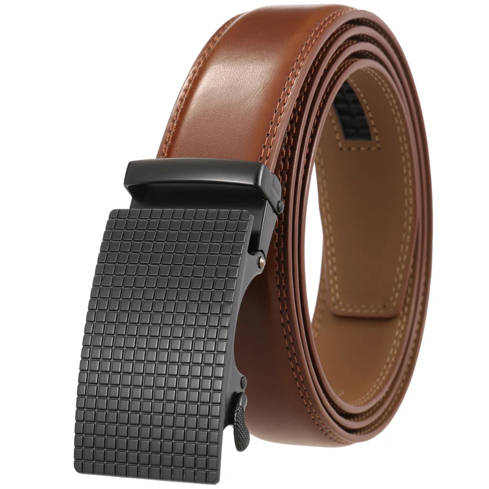HKM-939731 Automatic Leather Belt with Alloy Buckle for Men - Stylish and Functional Design