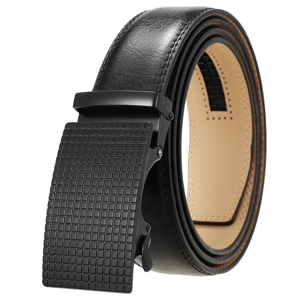HKM-939731 Automatic Leather Belt with Alloy Buckle for Men - Stylish and Functional Design