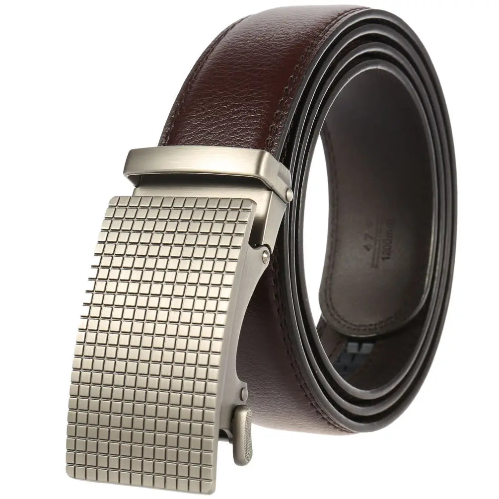 HKM-939731 Automatic Leather Belt with Alloy Buckle for Men - Stylish and Functional Design