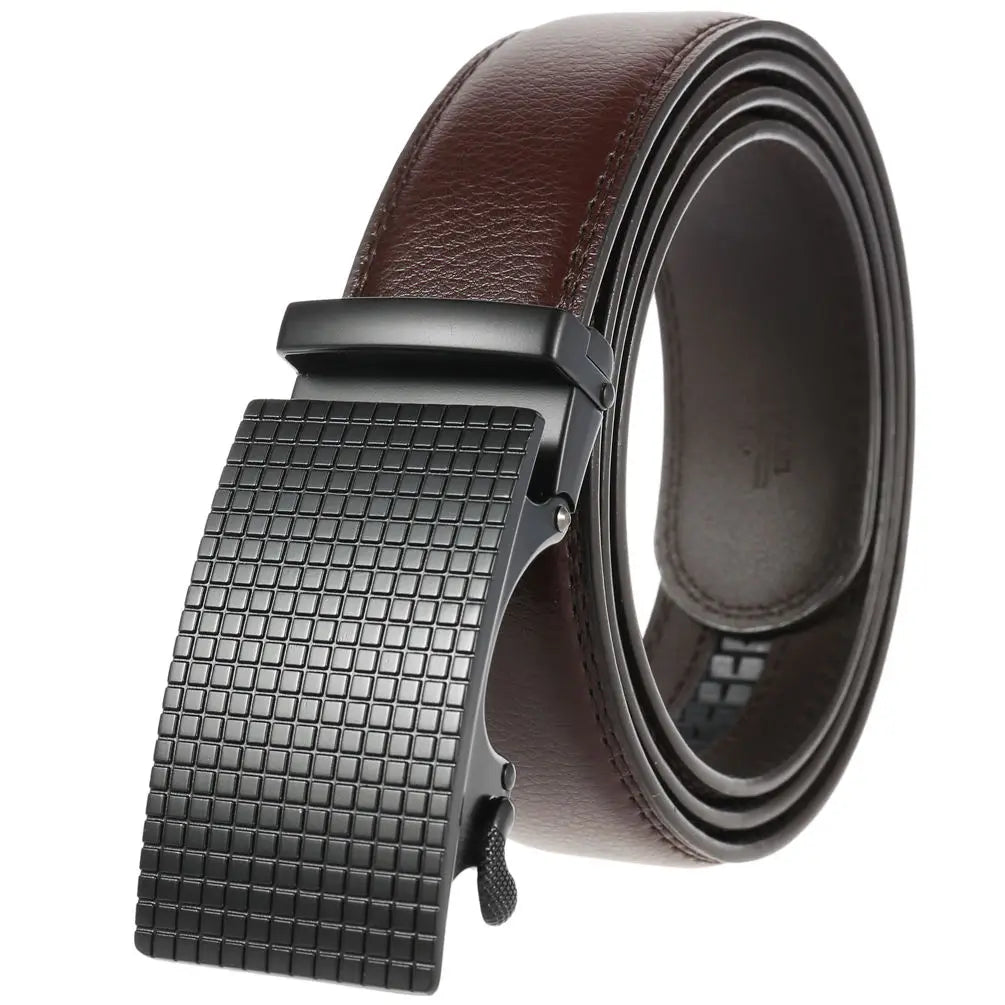 HKM-939731 Automatic Leather Belt with Alloy Buckle for Men - Stylish and Functional Design