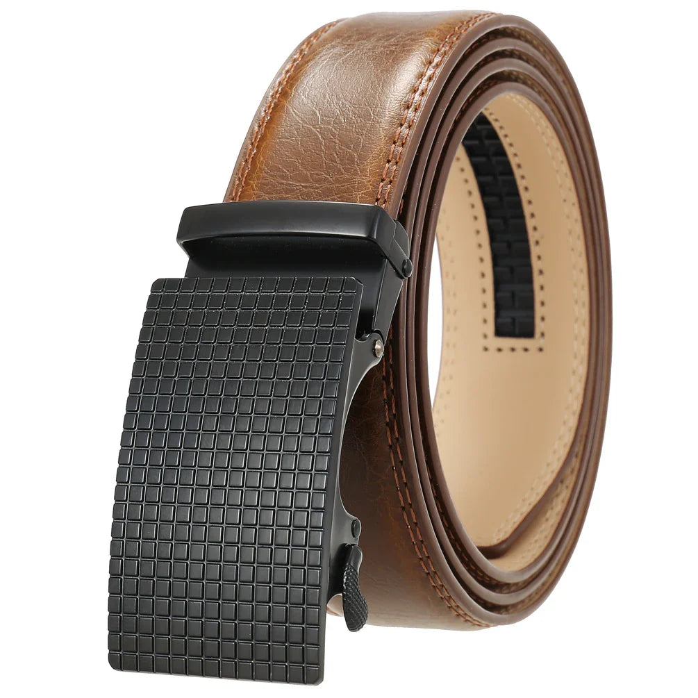 HKM-939731 Automatic Leather Belt with Alloy Buckle for Men - Stylish and Functional Design