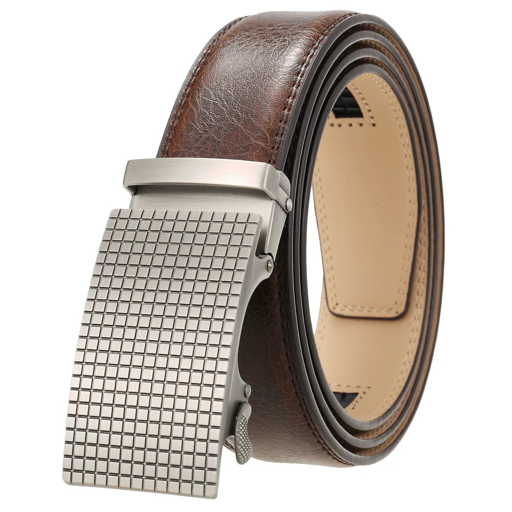 HKM-939731 Automatic Leather Belt with Alloy Buckle for Men - Stylish and Functional Design