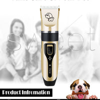 HKM-231379 Rechargeable Electric Dog Hair Clipper with Detachable Titanium Ceramic Blades and Adjustable Length Combs