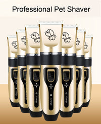 HKM-231379 Rechargeable Electric Dog Hair Clipper with Detachable Titanium Ceramic Blades and Adjustable Length Combs