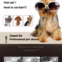 HKM-231379 Rechargeable Electric Dog Hair Clipper with Detachable Titanium Ceramic Blades and Adjustable Length Combs