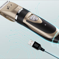 HKM-231379 Rechargeable Electric Dog Hair Clipper with Detachable Titanium Ceramic Blades and Adjustable Length Combs