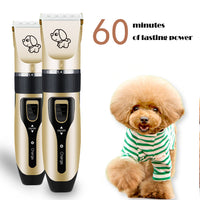 HKM-231379 Rechargeable Electric Dog Hair Clipper with Detachable Titanium Ceramic Blades and Adjustable Length Combs