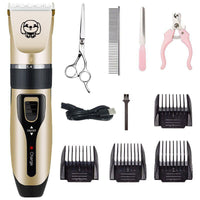HKM-231379 Rechargeable Electric Dog Hair Clipper with Detachable Titanium Ceramic Blades and Adjustable Length Combs