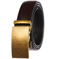 HKM-791699 Genuine Cowhide Leather Ratchet Belt for Men with Automatic Buckle - Model LY25-0711-1