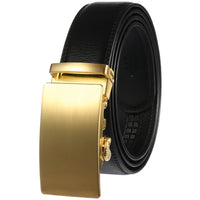 HKM-791699 Genuine Cowhide Leather Ratchet Belt for Men with Automatic Buckle - Model LY25-0711-1