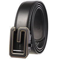 HKM-791699 Genuine Cowhide Leather Ratchet Belt for Men with Automatic Buckle - Model LY25-0711-1