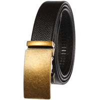 HKM-791699 Genuine Cowhide Leather Ratchet Belt for Men with Automatic Buckle - Model LY25-0711-1