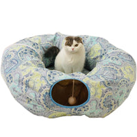 HKM-362899 Foldable Cat Tunnel for Playtime - 130cm Half Moon & 250cm Full Moon, Durable Cloth, Ideal for Cats and Small Dogs Under 20kg