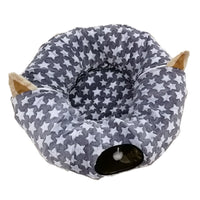 HKM-362899 Foldable Cat Tunnel for Playtime - 130cm Half Moon & 250cm Full Moon, Durable Cloth, Ideal for Cats and Small Dogs Under 20kg