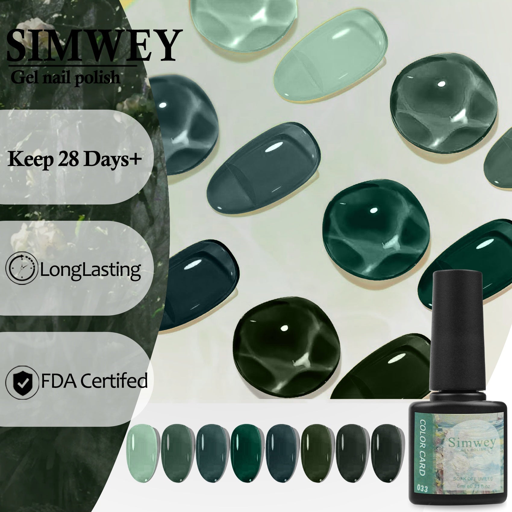 HKM-680659 8-Piece Gel Nail Polish Set - Long-lasting and Vibrant Colors for Stunning Manicures