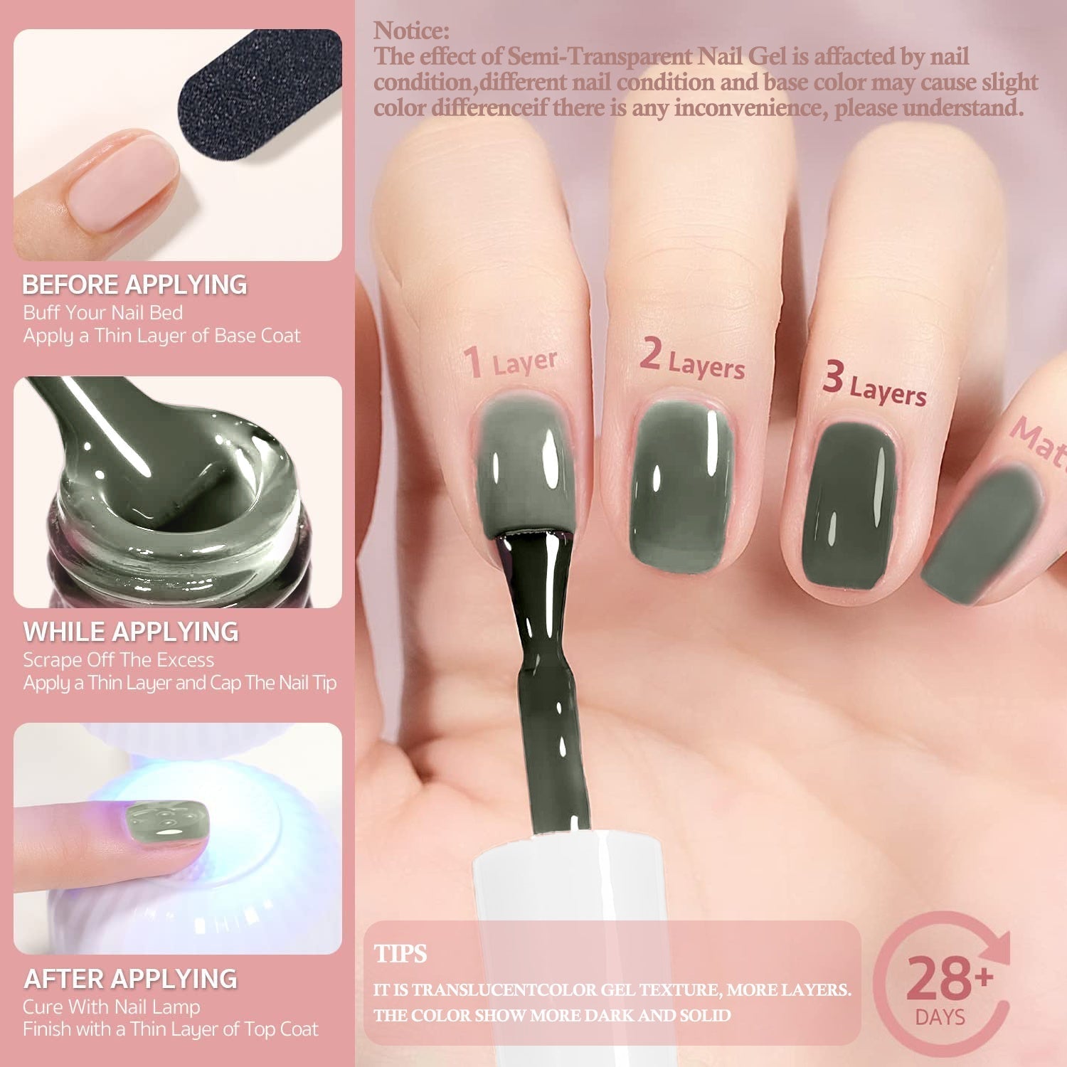 HKM-680659 8-Piece Gel Nail Polish Set - Long-lasting and Vibrant Colors for Stunning Manicures