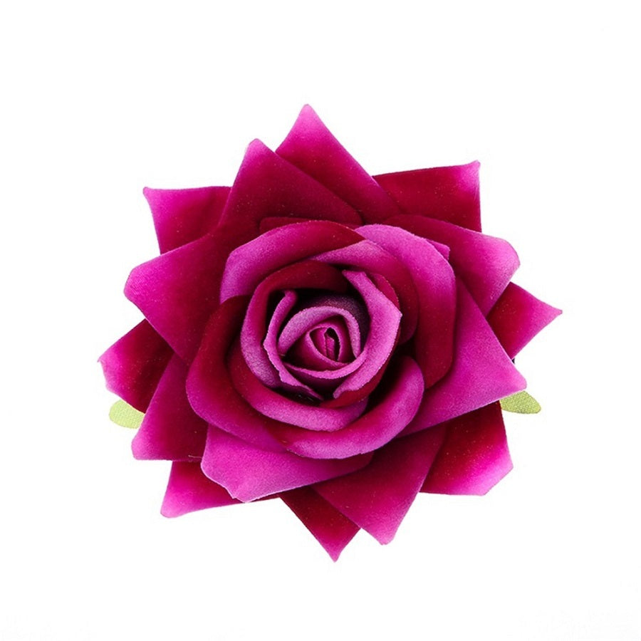 HKM-129299 Velvet Rose Hairpin in Various Colors, 10cm Flower Diameter, Perfect for Elegant Hairstyles
