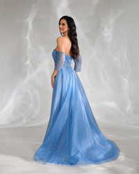 HKM-580115 Elegant Blue Women's Evening Gown - Style EZ25111