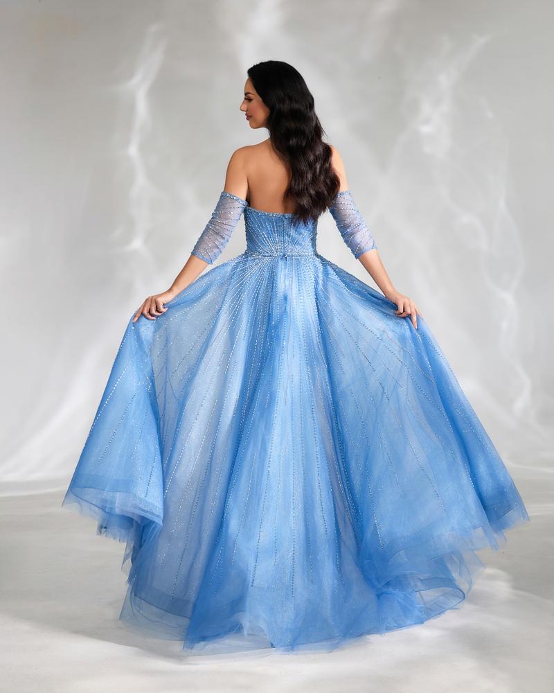 HKM-580115 Elegant Blue Women's Evening Gown - Style EZ25111