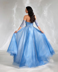 HKM-580115 Elegant Blue Women's Evening Gown - Style EZ25111
