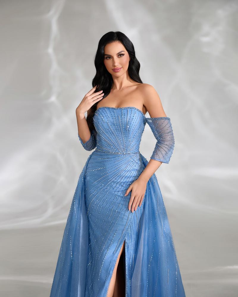 HKM-580115 Elegant Blue Women's Evening Gown - Style EZ25111