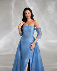 HKM-580115 Elegant Blue Women's Evening Gown - Style EZ25111