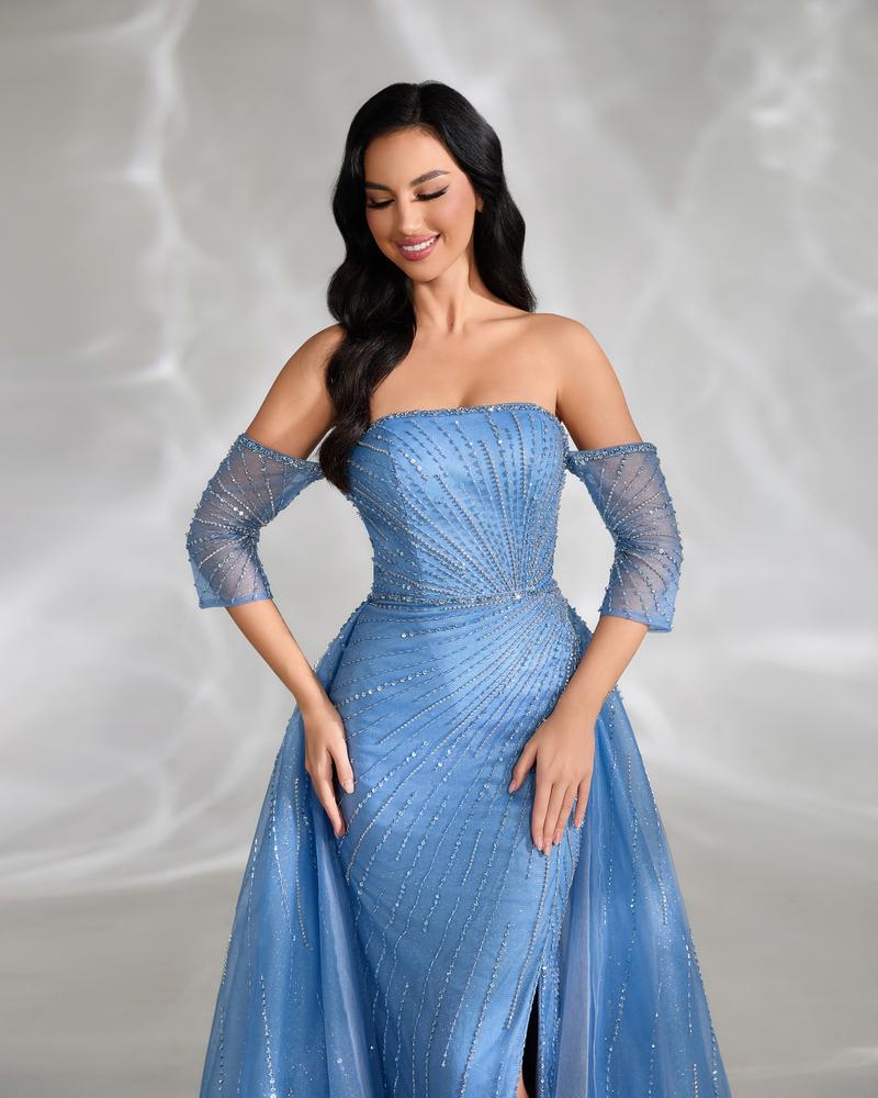 HKM-580115 Elegant Blue Women's Evening Gown - Style EZ25111