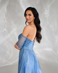 HKM-580115 Elegant Blue Women's Evening Gown - Style EZ25111