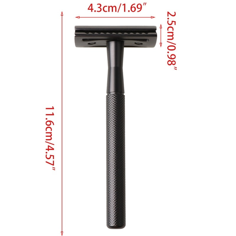 HKM-153491 Stainless Steel Double-Sided Razor with Diamond Pattern Design