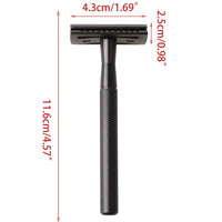 HKM-153491 Stainless Steel Double-Sided Razor with Diamond Pattern Design