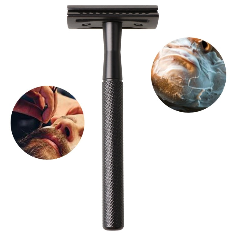 HKM-153491 Stainless Steel Double-Sided Razor with Diamond Pattern Design