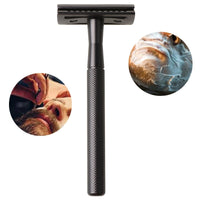 HKM-153491 Stainless Steel Double-Sided Razor with Diamond Pattern Design
