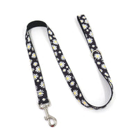 HKM-346451 Trendy Black Polyester Pet Towing Rope with Daisy Print