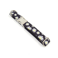 HKM-346451 Trendy Black Polyester Pet Towing Rope with Daisy Print
