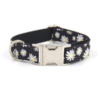 HKM-346451 Trendy Black Polyester Pet Towing Rope with Daisy Print