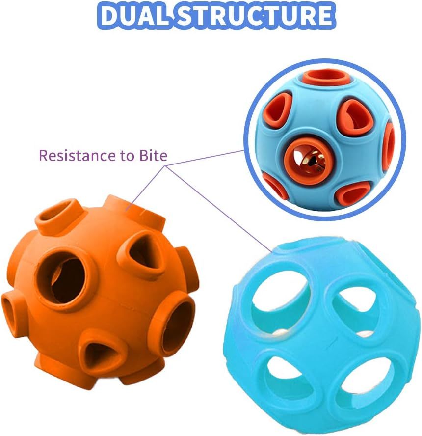 HKM-654355 Interactive Dog Ball Toy with Ring Bell for Pet Exercise and IQ Puzzle Play