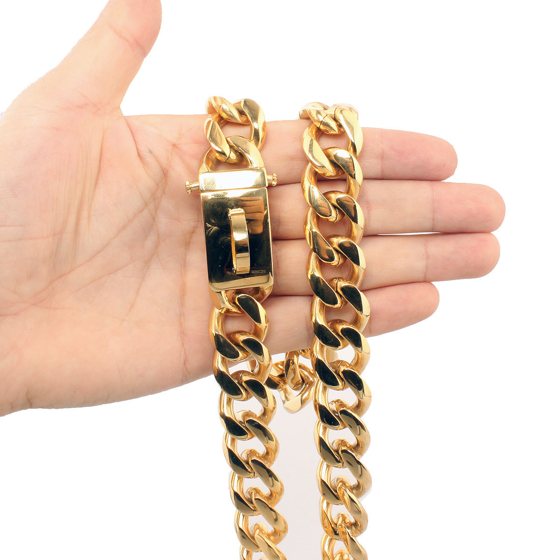HKM-326867 Durable Titanium Steel Dog Chain with Polished Finish