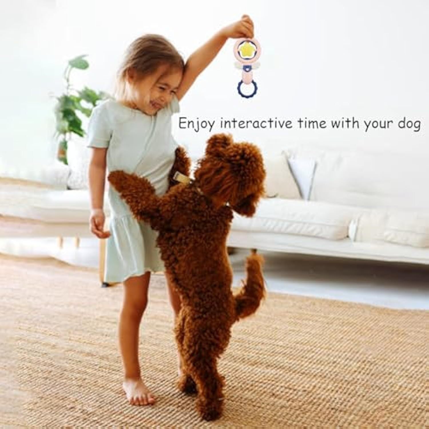 HKM-718739 Durable Interactive Dog Chew Toys with Squeakers for Large Breeds - Promotes Dental Health and Reduces Boredom