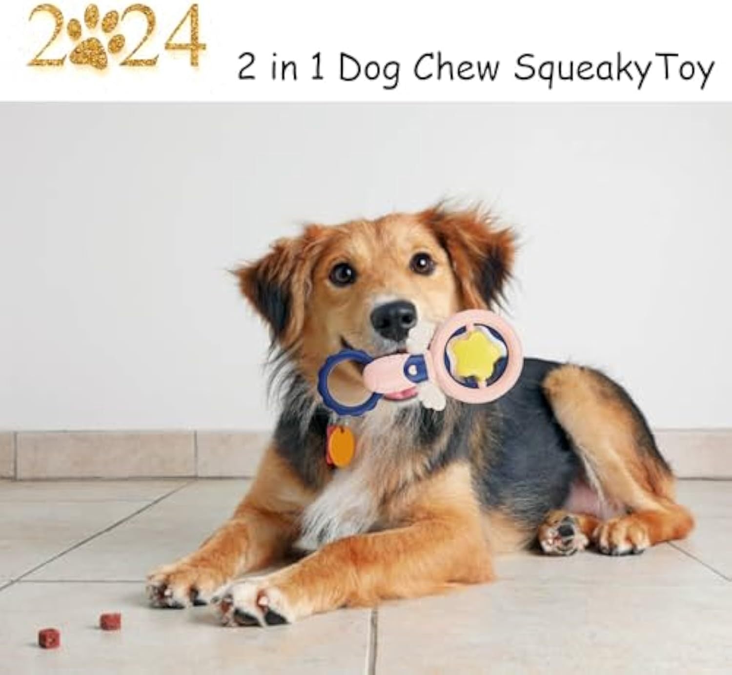 HKM-718739 Durable Interactive Dog Chew Toys with Squeakers for Large Breeds - Promotes Dental Health and Reduces Boredom