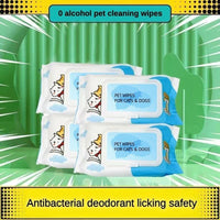 HKM-251475 Plant-Based Unscented Pet Wipes for Dogs and Cats ¨C Gentle Cleaning for Paws, Ears, Fur, and Eyes ¨C 80 Moist Wipes