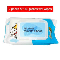 HKM-251475 Plant-Based Unscented Pet Wipes for Dogs and Cats ¨C Gentle Cleaning for Paws, Ears, Fur, and Eyes ¨C 80 Moist Wipes