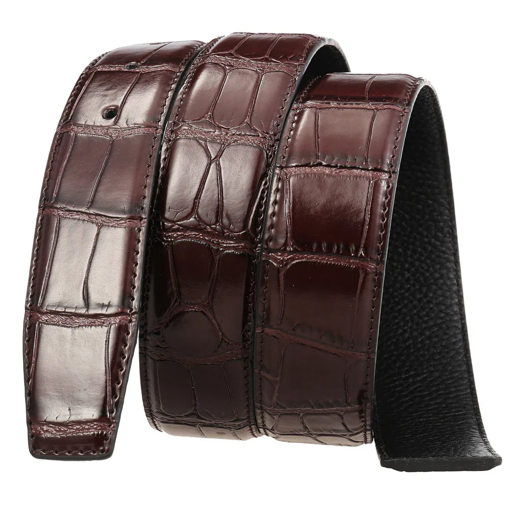 HKM-378067 Men's Soft Leather Belt - Buckle-less Fashion Accessory