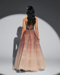 HKM-939411 Elegant Brown Evening Dress for Women - Style EZ25067