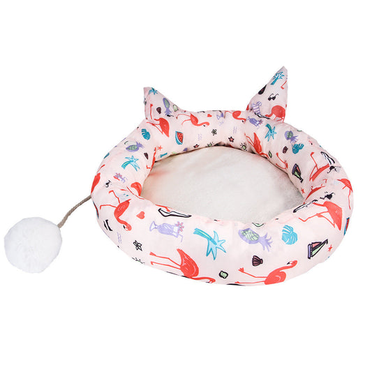 HKM-364691 Cozy Deerskin Velvet Pet Nest for Small and Medium Pets