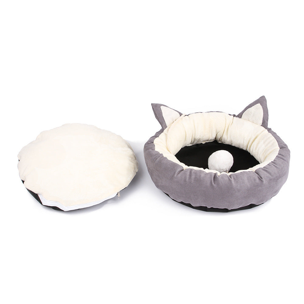 HKM-364691 Cozy Deerskin Velvet Pet Nest for Small and Medium Pets