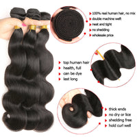 HKM-993619 Body Wave Human Hair Bundles for Versatile Styling, Available in Multiple Lengths