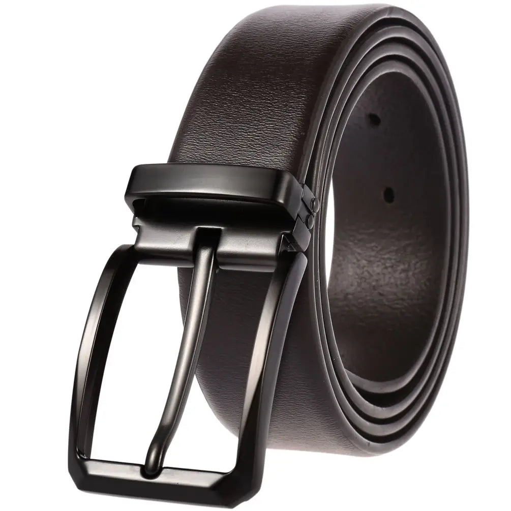 HKM-180307 Custom Logo Pin Buckle Belt for Men – Stylish Alloy Rotating Belt for Jeans and Casual Wear