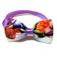 HKM-077075 Easter-Themed Pet Bow Tie with Floral Headpiece - Adjustable Size Options