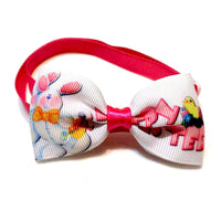 HKM-077075 Easter-Themed Pet Bow Tie with Floral Headpiece - Adjustable Size Options