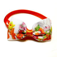 HKM-077075 Easter-Themed Pet Bow Tie with Floral Headpiece - Adjustable Size Options